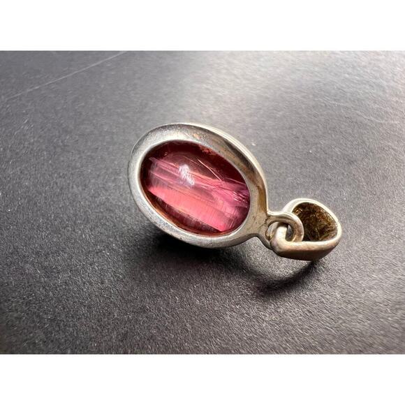 NEW Pink tourmaline Rubellite sterling silver pendant 3.03 grams - Picture 3 of 11